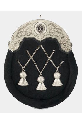 Sporran Full Dress Clan Crest Cross Chain Tassels Sporran
