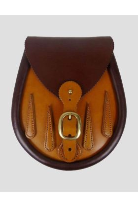 Tan Teardrop Lomond Leather Sporran