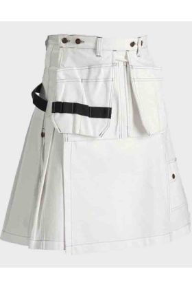 White Workwear Kilt For Working Men