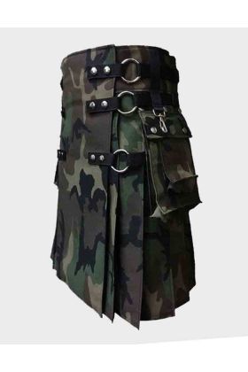 Woodland Camouflage Army Kilt for Men