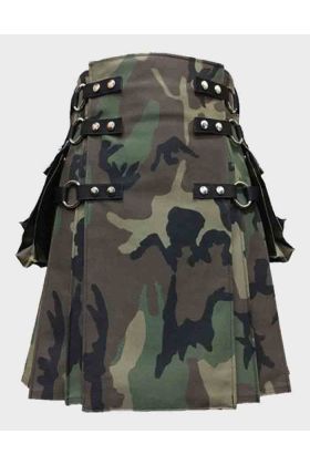 Woodland Camouflage Army Kilt for Men