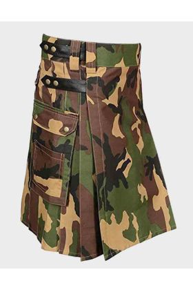 Woodland Camouflage Army Utility Kilt