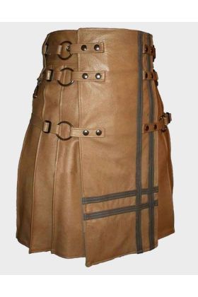Gladiator Brown Leather Utility Kilt