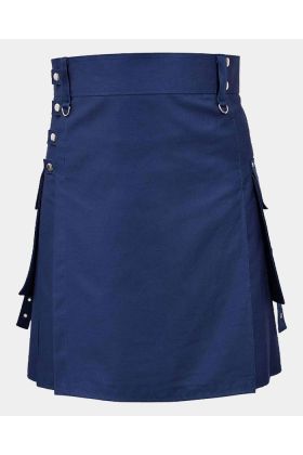 Modern Navy Blue Fashion Kilt
