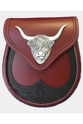 Saddle Cow Oxblood Leather Sporran
