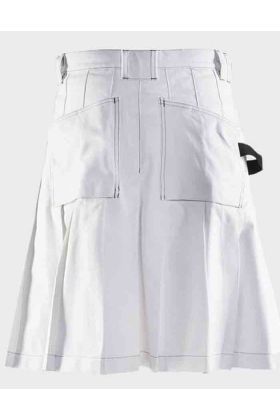White Workwear Kilt For Working Men